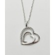 Colgante Corazón Oro Blanco de 18ktes