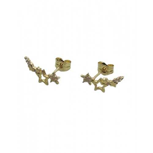 Pendientes Trepadores Estrellas Oro 18kt