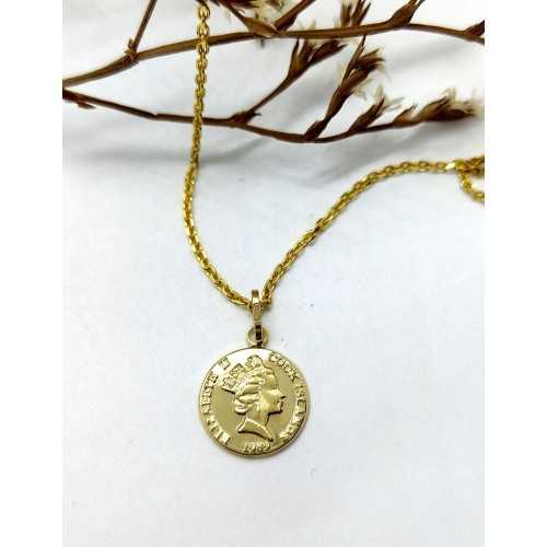 Colgante Moneda Elizabeth II Oro 18kt