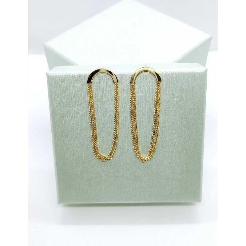 Pendientes Largos Cadenas Oro 18kt