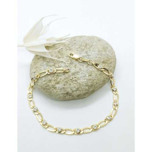 Pulsera Comunión Circonitas Oro 18kt