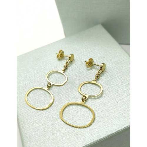 Pendientes Largos Arandelas Oro Amarillo de 18kt