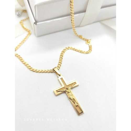 CRUZ ORO CON CRISTO 18KT