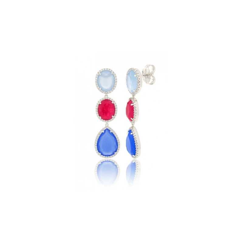 PENDIENTES "COCKTAIL AZUL FRESA"