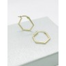 Pendientes Aro Hexagonal Oro 18kt