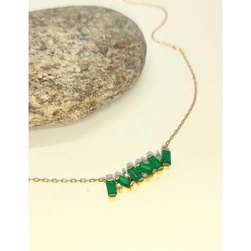 Gargantilla Esmeraldas Baguette Oro 18kt
