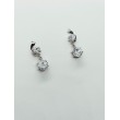 Pendientes Novia Cristal Oro Blanco 18kt