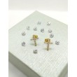 Pendientes Cruz de Circonitas Oro 18kt