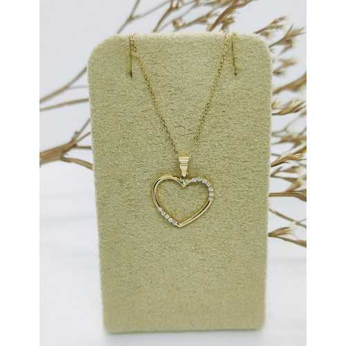 Gargantilla Corazón Circonitas Oro 18kt