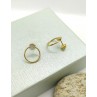 Pendientes Pavé Círculo Oro 18kt