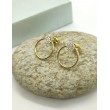 Pendientes Mini Círculo y Pavé Oro 18kt