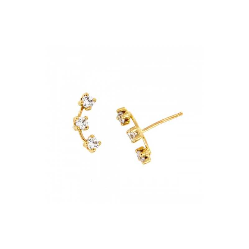 Pendientes Trepadores Circonitas Oro 18kt