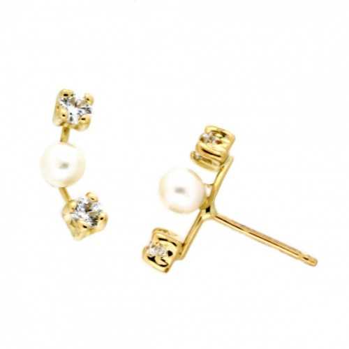 Pendientes Trepadores Circonitas Oro 18kt