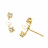 Pendientes Trepadores Circonitas y Perlas Oro 18kt