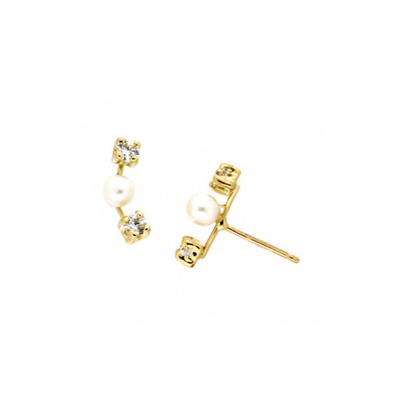 Pendientes Trepadores Circonitas Oro 18kt