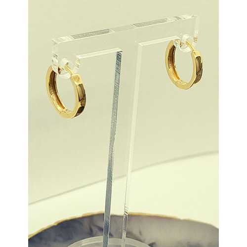 Pendientes Aro Liso Cuadrado Oro 18kt