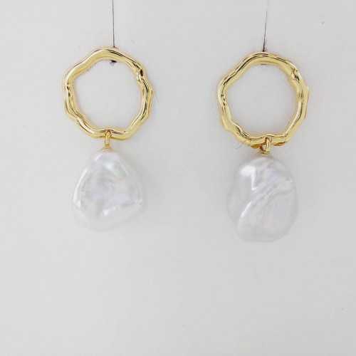Pendientes Perlas Barrocas Oro 18kt