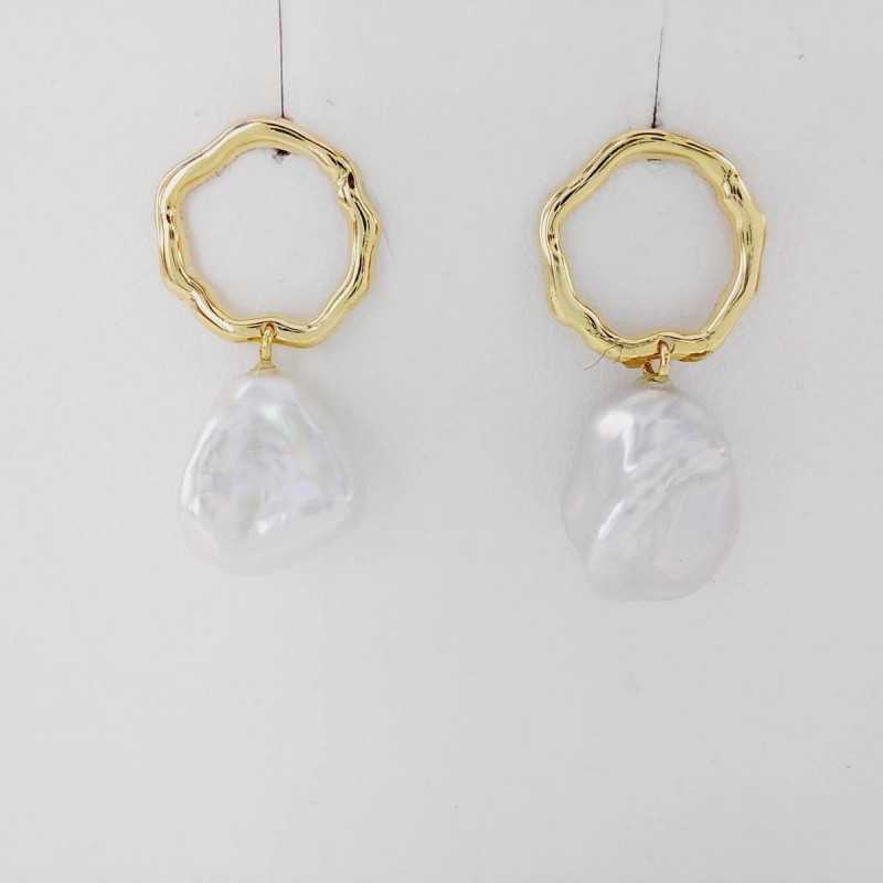 Pendientes Perlas Barrocas Oro 18kt