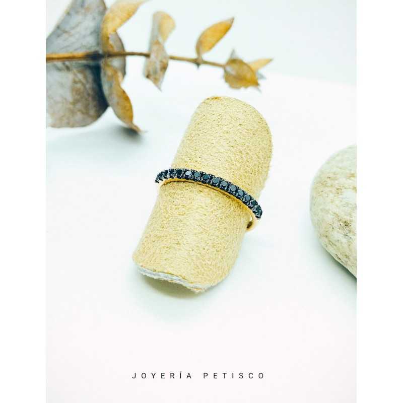 Anillo de Oro Rosa de 18kt y Diamantes Black