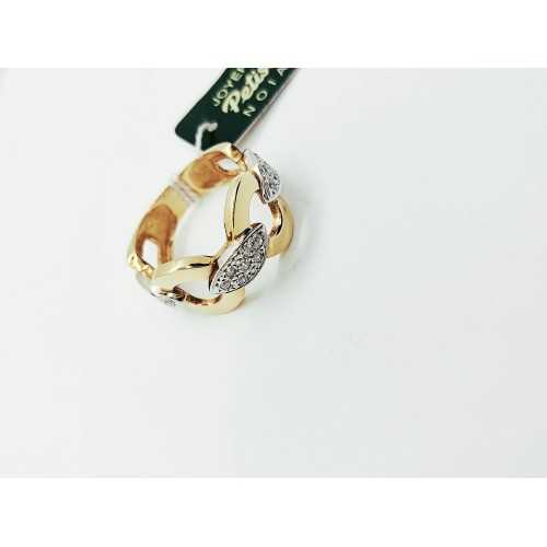 Anillo oro bicolor 18kt