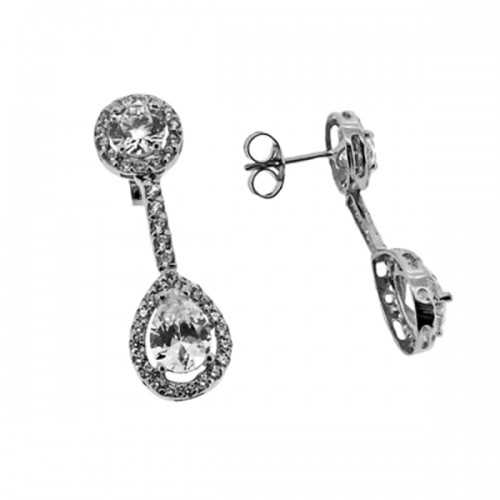 PENDIENTES NOVIA CUAJO DE CIRCONITAS ORO BLANCO 18KT