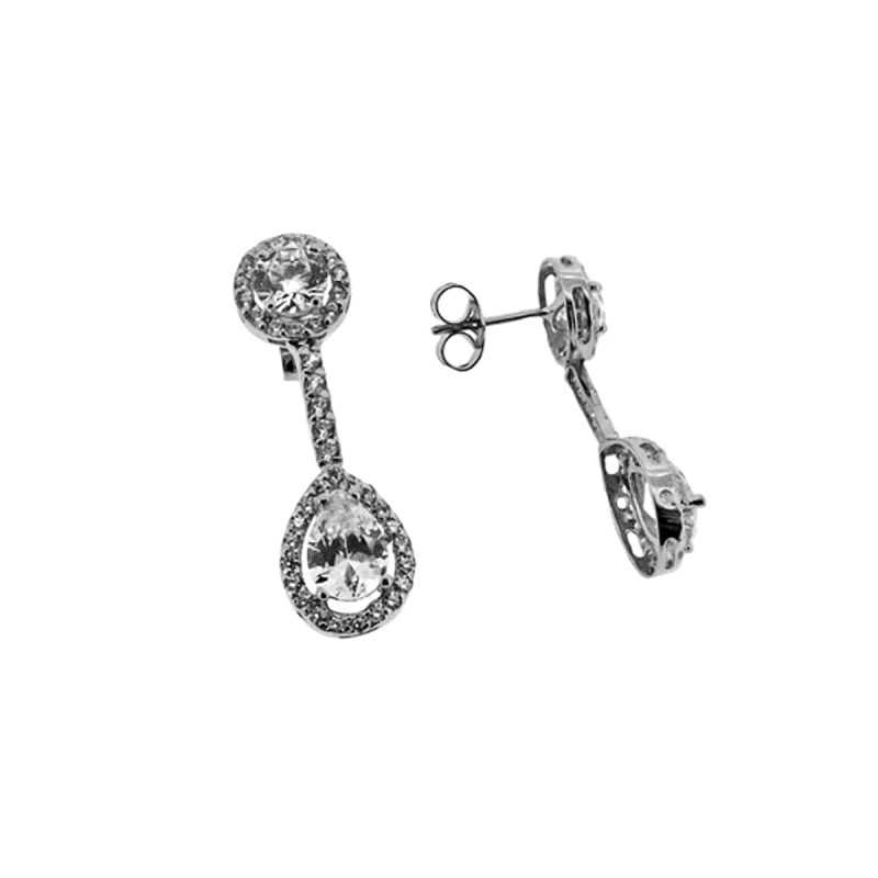 PENDIENTES NOVIA CUAJO DE CIRCONITAS ORO BLANCO 18KT