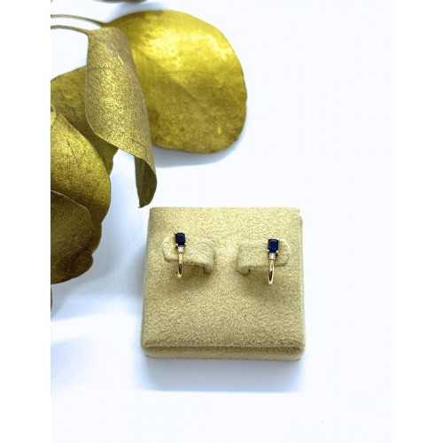 PENDIENTES ZAFIROS Y DIAMANTES ORO 18KT