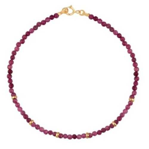 PULSERA DE RUBÍES Y DONUTS ORO AMARILLO DE 18KT