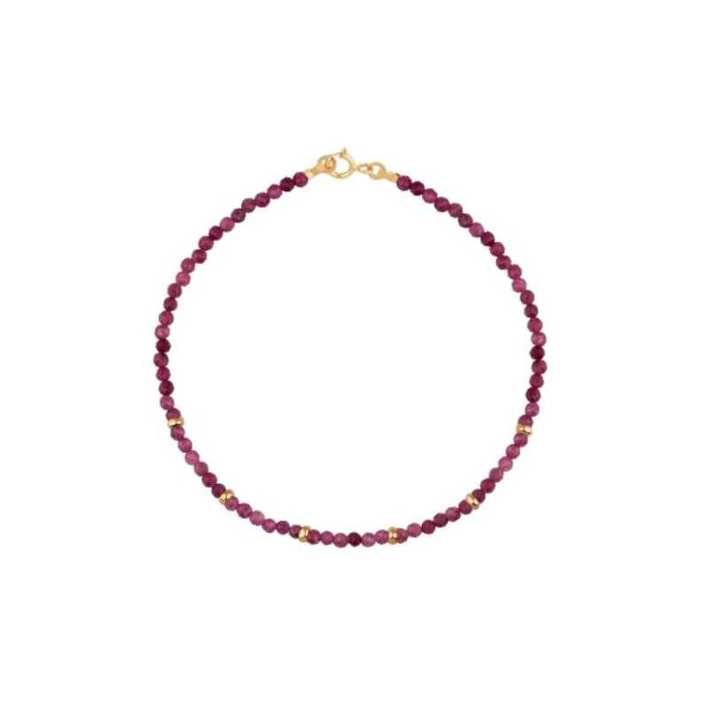 PULSERA DE RUBÍES Y DONUTS ORO AMARILLO DE 18KT