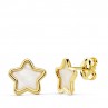 Pendientes Comunión Estrellas -Madreperla  Oro 18kt