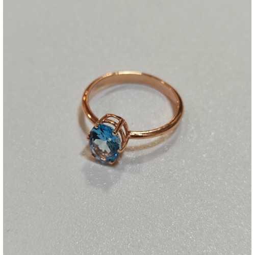 Anillo Topacio Ice Blue Oro 18kt