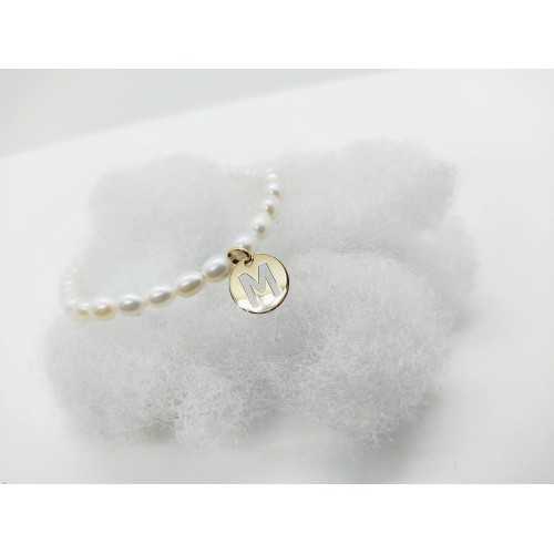 Pulsera perlas Inicial M Oro 18kt