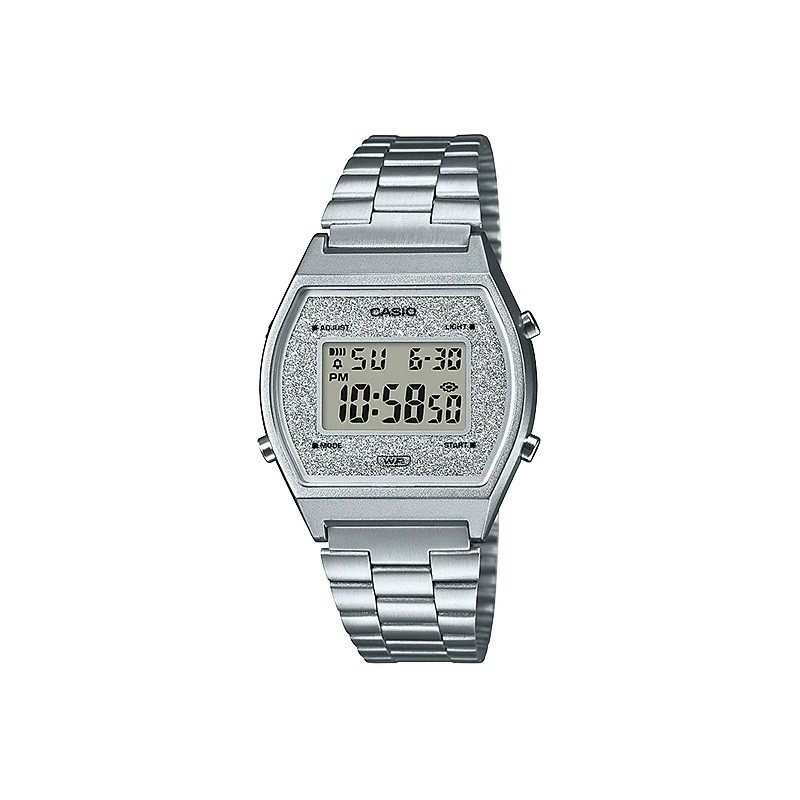 veinte estoy de acuerdo factible Casio Vintage Edgy plateado digital ,esfera efecto purpurina, modelo unisex