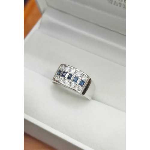 Anillo Zafiro Oro blanco 18 Ktes