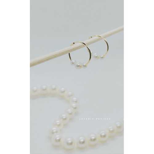 Pendientes Mini Perlas Oro 18kt