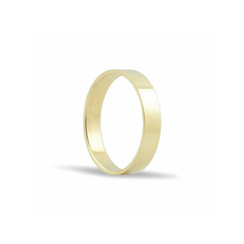 Alianza de oro plana 18K 4mm