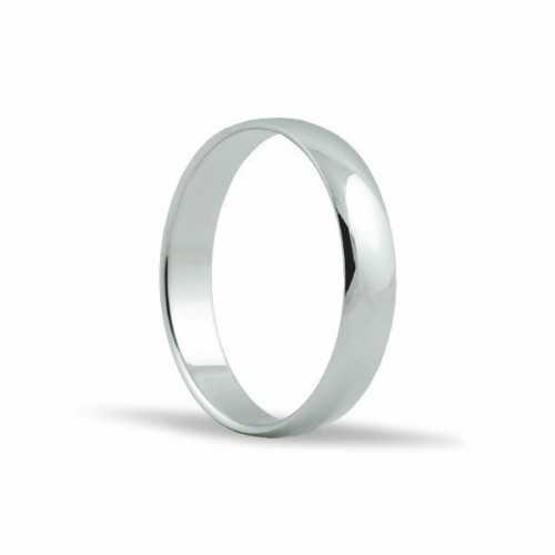 Alianza de oro blanco 18KT de 4mm.