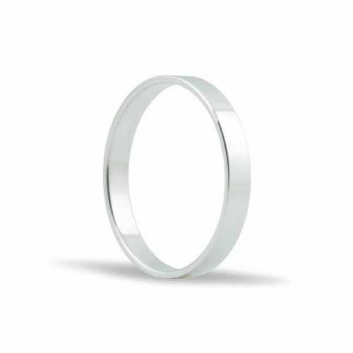 Alianza plana de oro blanco 18KT de 3mm