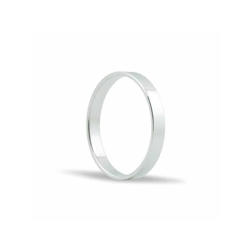 Alianza plana de oro blanco 18K de 3mm.