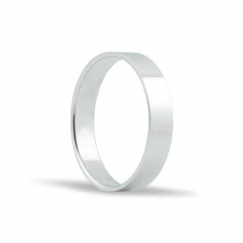Alianza plana de oro blanco 18KT de 4mm.