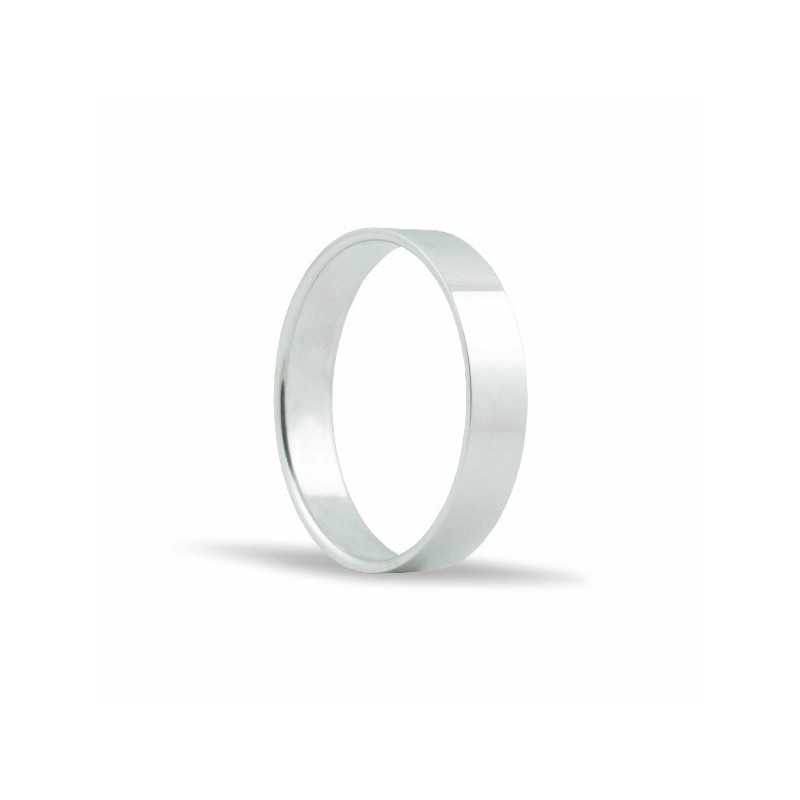 Alianza plana de oro blanco 18K de 4mm.