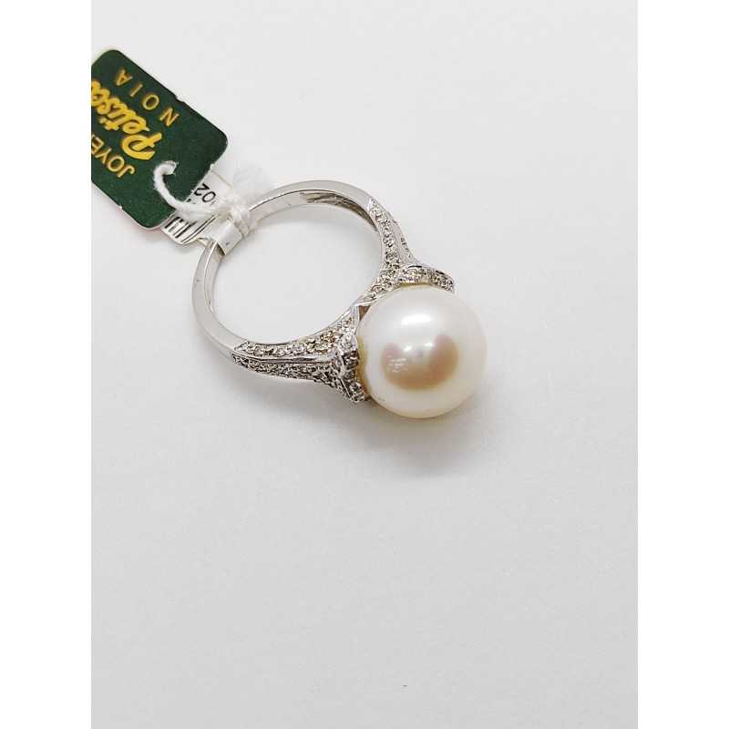 Anillo oro blanco 18K perla